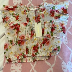 NWT LoveShackFancy women’s Nora top in island vibes |size XS|